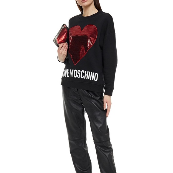 LOVE MOSCHINO French cotton-terry sweatshirt - Picture 4 of 10